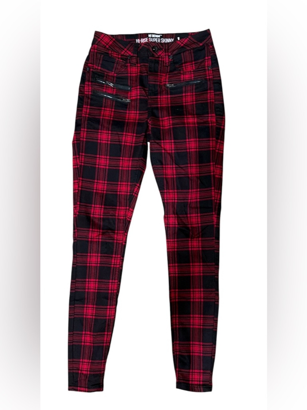 Hot Topic: Red and Black Plaid Skinny Pants